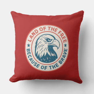 Land of the Free Eagle Throw Pillow