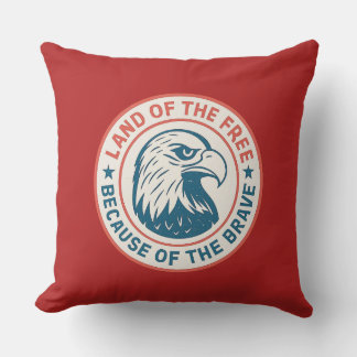 Land of the Free Eagle Throw Pillow