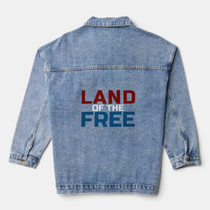 Land of the Free Patriotic Denim Jacket