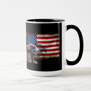 Land of the Free Patriotic US Flag and Eagle Mug
