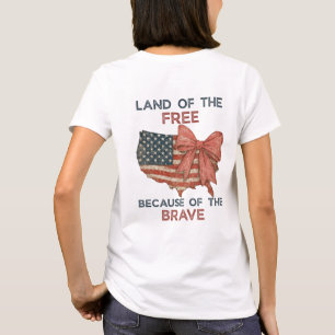 Land of the Free Shirt   Patriotic USA Bow Tee