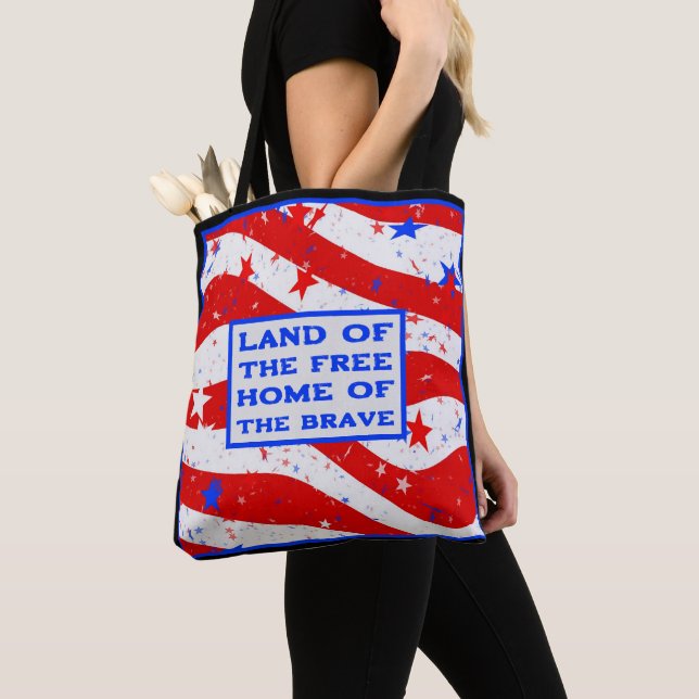 Land of the Free Tote Bag (Close Up)