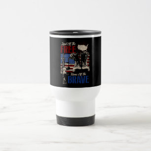 Land of the free travel mug