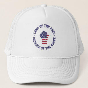 Land of the free USA Flag Patriotic Trucker Hat