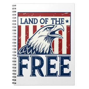 Land of the Free – Vintage USA Eagle Graphic Notebook