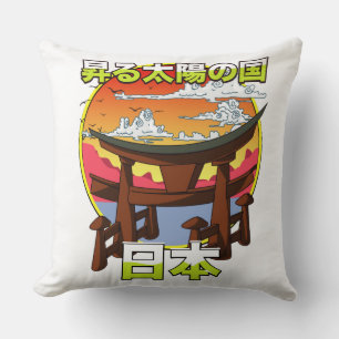 Land of the rising sun Japans Gate Torii Throw Pil Pillow
