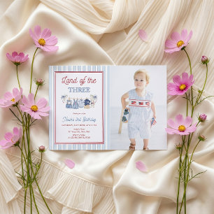 Land Of The Three Boy Birthday Invitation