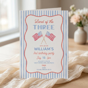 Land of the Three Invitation for Boy 3rd Birthday