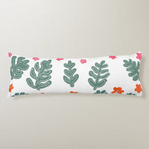 land & sea : doodle pattern flowers & plants body pillow