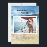 Land & Sea Photo Beach Christmas Card<br><div class="desc">Land & Sea photo Beach Christmas Card - Simply add your favourite photo and edit our text to make this unique Christmas Card template uniquely yours. Card features a gorgeous watercolor beach and sea background to compliment your beautiful photo.</div>