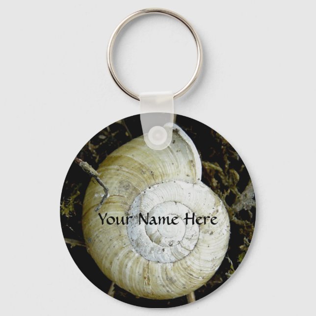 Land Snail Shell, Dutch Harbour, Alaska Keychain (Front)