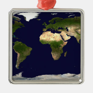 Land Surface, Shallow Water, and Shaded Topogra Metal Ornament