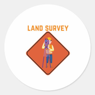 Land Survey Classic Round Sticker