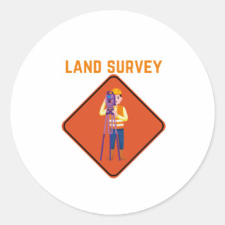 Land Survey Classic Round Sticker