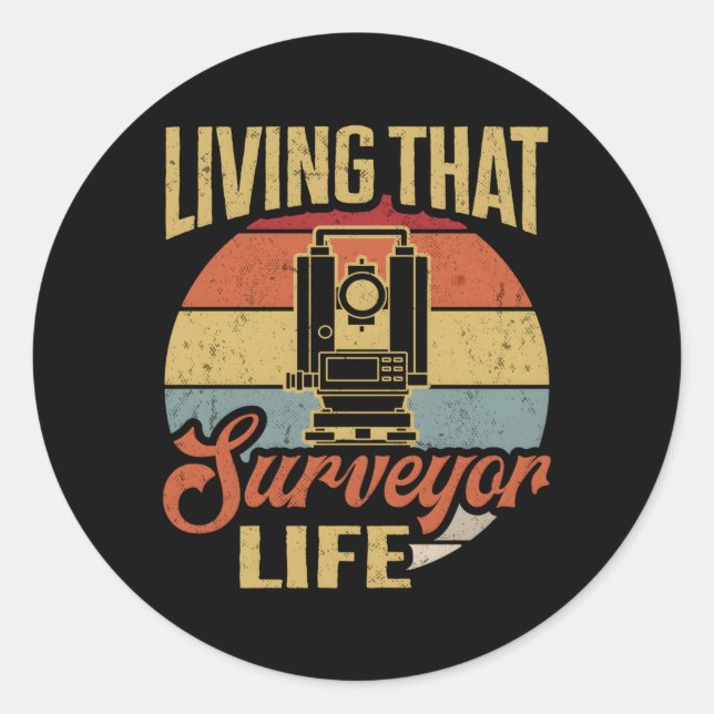 Land Surveying Cographer Land Surveyor Classic Round Sticker (Front)