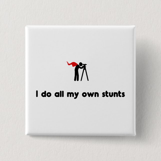 Land Surveying Hero 2 Inch Square Button (Front)