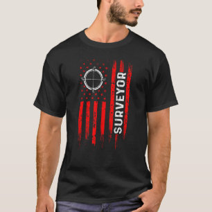 Land Surveying USA Flag   Surveyor T-Shirt