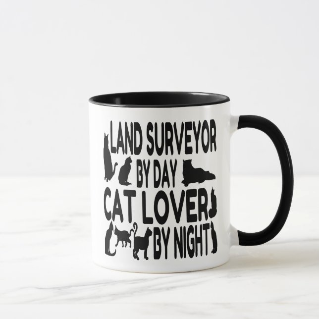 Land Surveyor Loves Cats Mug (Right)