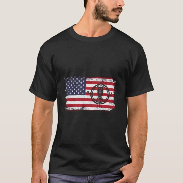 Land Surveyor Patriotic Usa Flag T-Shirt (Front)