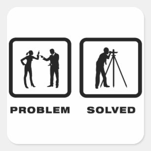 Land Surveyor Square Sticker
