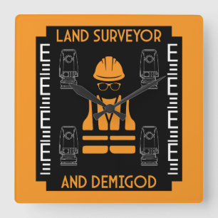 land surveyors square wall clock