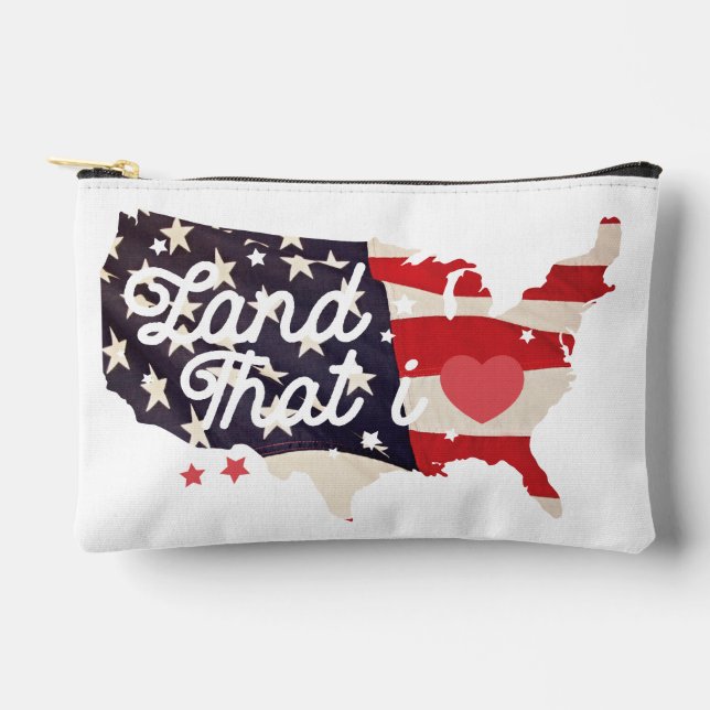 Land That I Love: Independence Day Cosmetic Bag (Front)