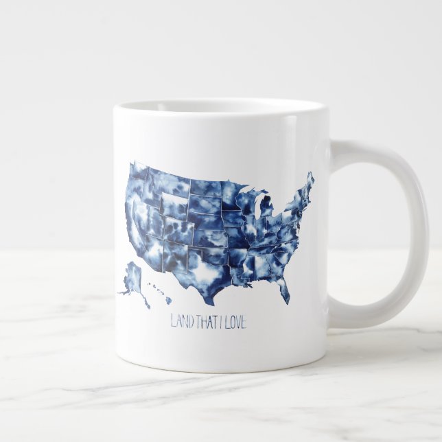 Land that I Love - United States Map Large Coffee Mug (Right)