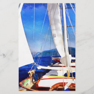 Land Was Created For Boats To Visit Sailing Art Stationery