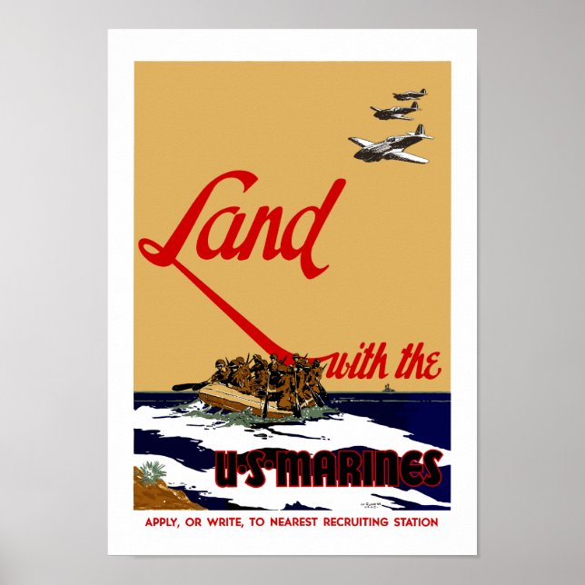 Land With The Marines Poster (Front)