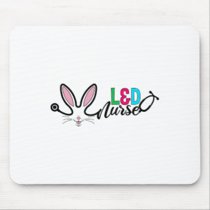 Landd Nurse Bunny Easter Stethoscope Labour And De Mouse Pad