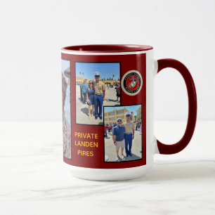 "Landen's USMC Boot Camp Graduation" Combo Mug