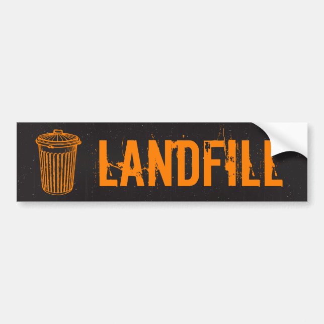 Landfill Garbage Trash Can Label (Front)