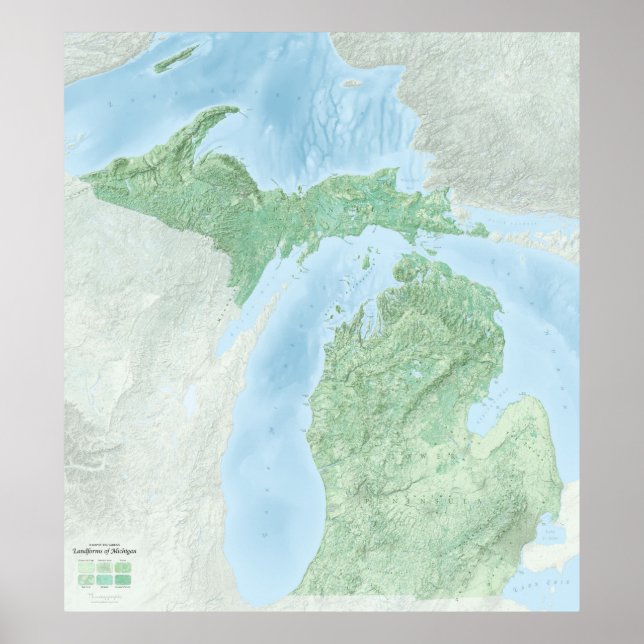 Landforms of Michigan Poster (Front)