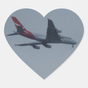 Landing Aircraft Heart Sticker