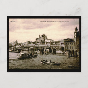 Landing Bridges, Hamburg, Germany Vintage Postcard