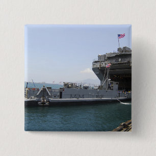 Landing Craft Utility moving into position 2 Inch Square Button