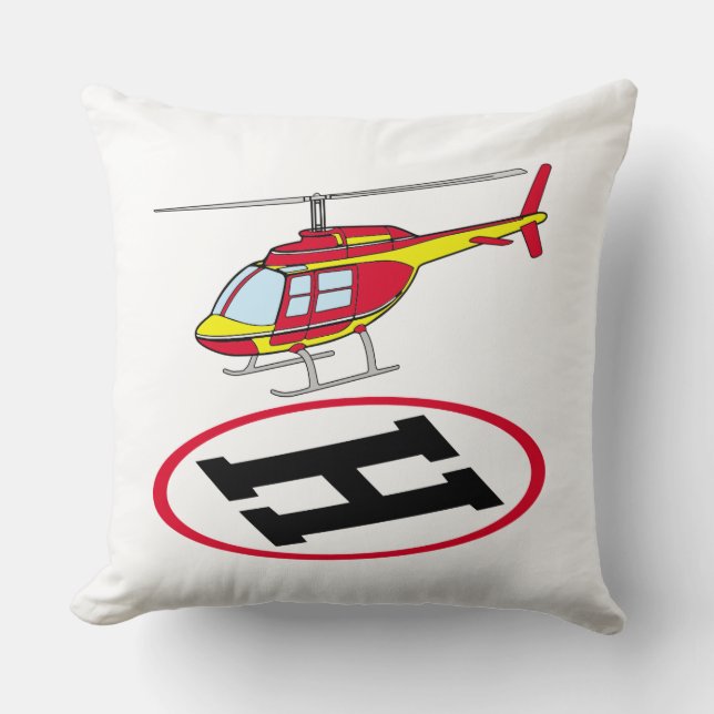 Landing helicopter throw pillow (Front)