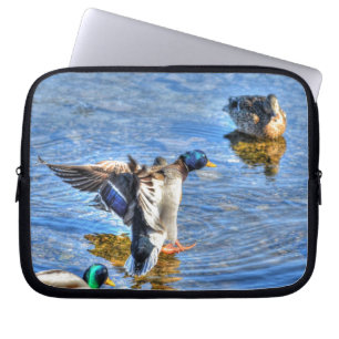 Landing Mallard Duck Drake 13 Wildlife Photo Laptop Sleeve