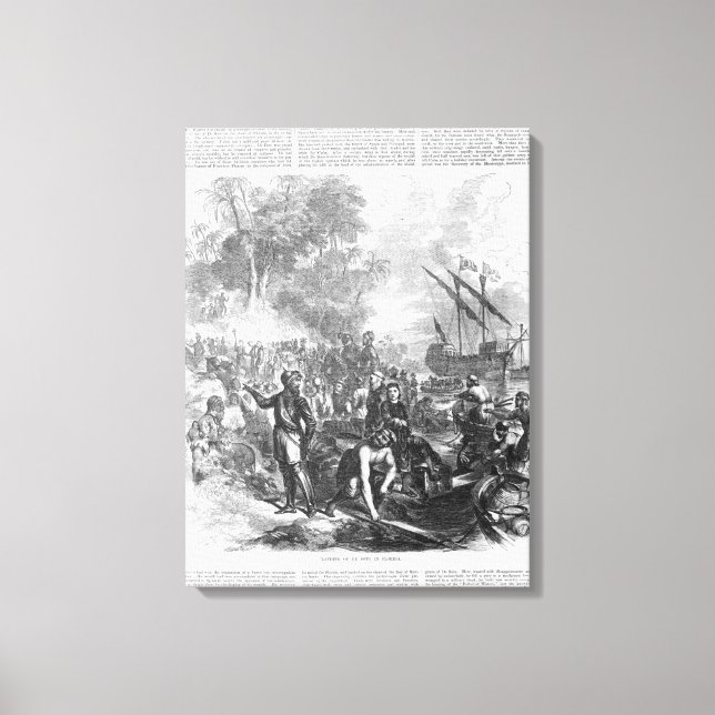 Landing of De Soto in Florida Canvas Print (Front)