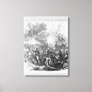 Landing of De Soto in Florida Canvas Print