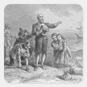 Landing of the Pilgrims, 1620 Square Sticker