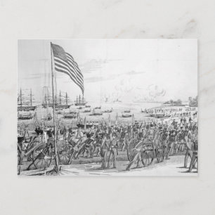 Landing of the Troops at Vera Cruz, Mexico Postcard