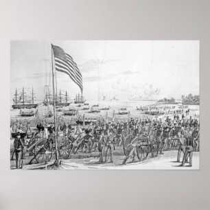 Landing of the Troops at Vera Cruz, Mexico Poster