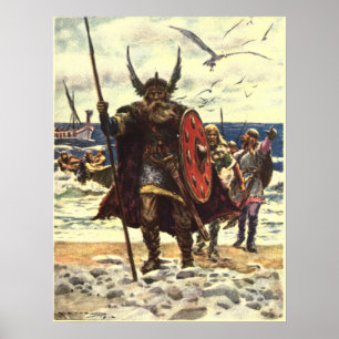 Landing of the Vikings in North America Poster