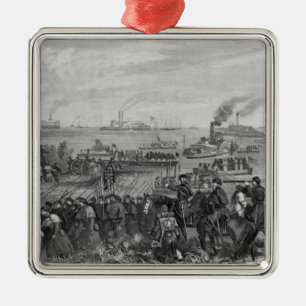 Landing of troops on Roanoke Island Metal Ornament