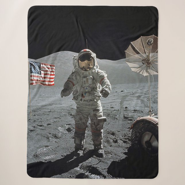 Landing on the Moon Sherpa Blanket (Front)