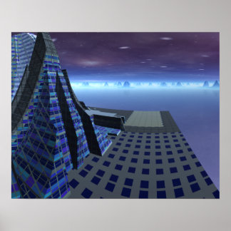 Landing Pad Gingezel Art Centre Sci Fi Landscape Poster