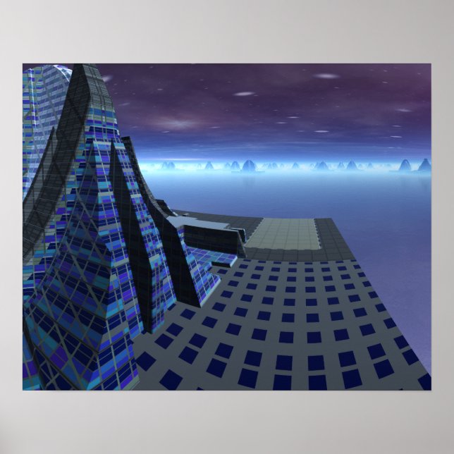 Landing Pad Gingezel Art Centre Sci Fi Landscape Poster (Front)