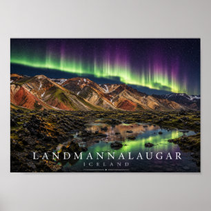Landmannalaugar Highland Peaks Iceland A4 Poster