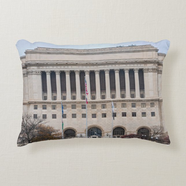 landmark milwaukee county courthouse accent pillow (Front)